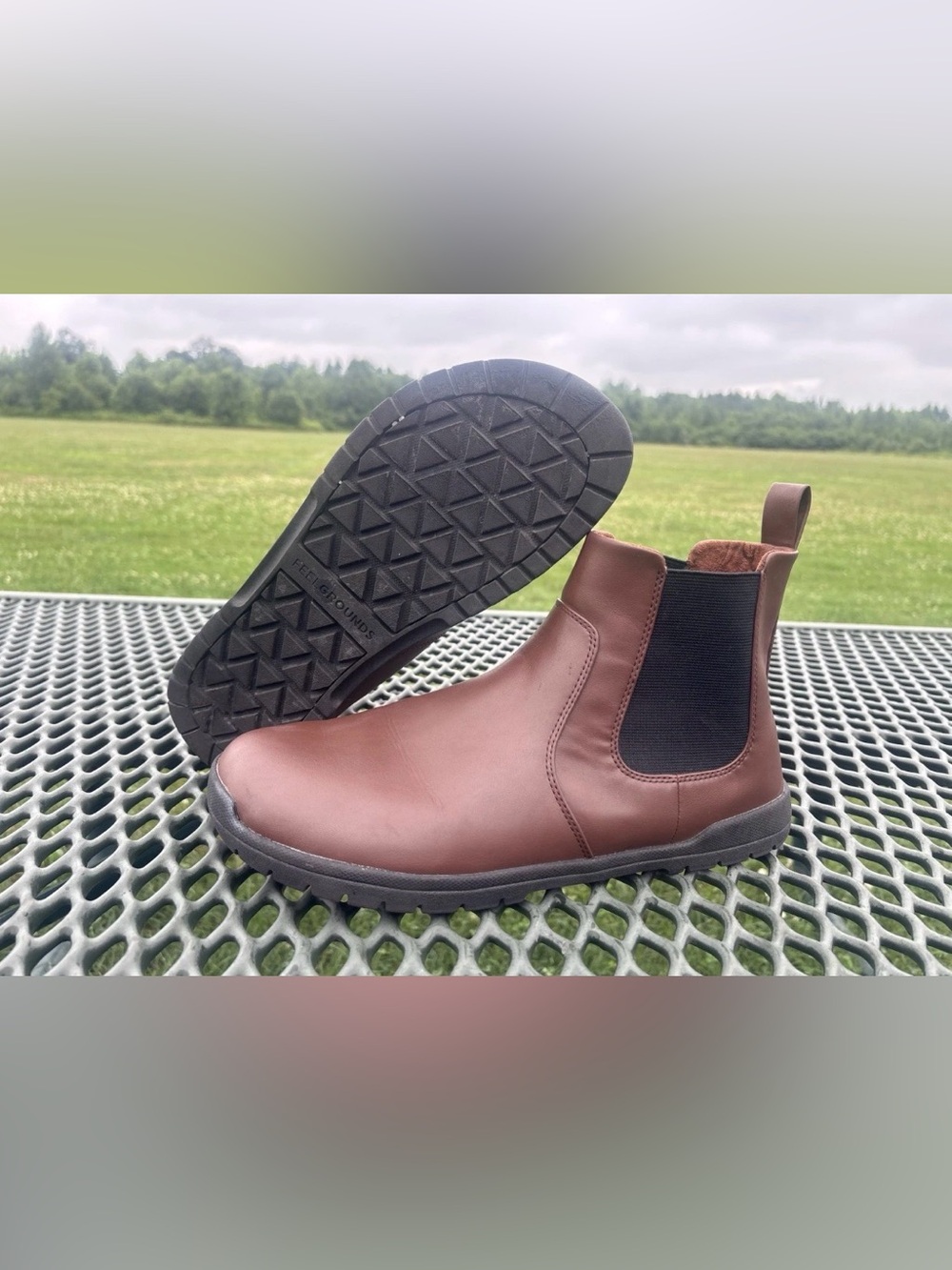 Feelgrounds Chelsea Boot Men US 12.5 EU 46 Hazelnut Brown Barefoot Shoe